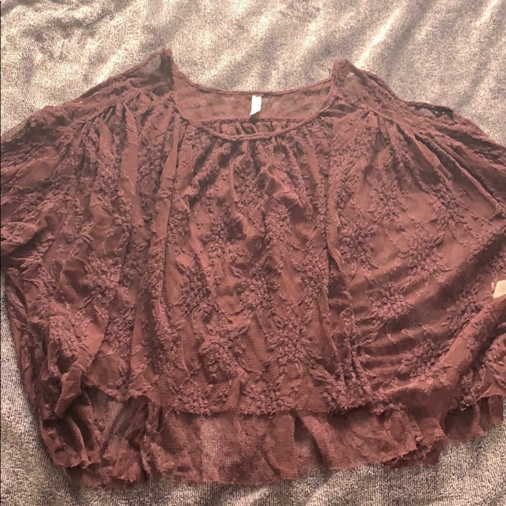 Free People Sheer Lace Blouse